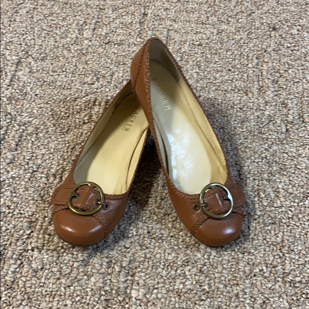 Ralph Lauren Brown Leather Flats